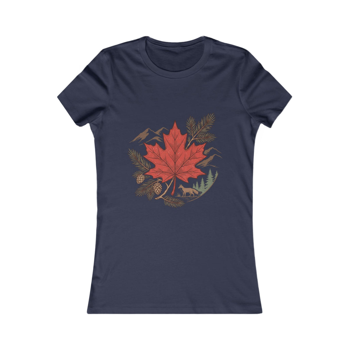 Women's Maple Leaf Nature Tee — Red Leaf Mountain Graphic Shirt