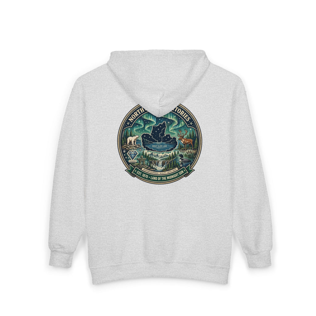 Northwest Territories Scenic Hoodie — Aurora, Moose and Wilderness Badge