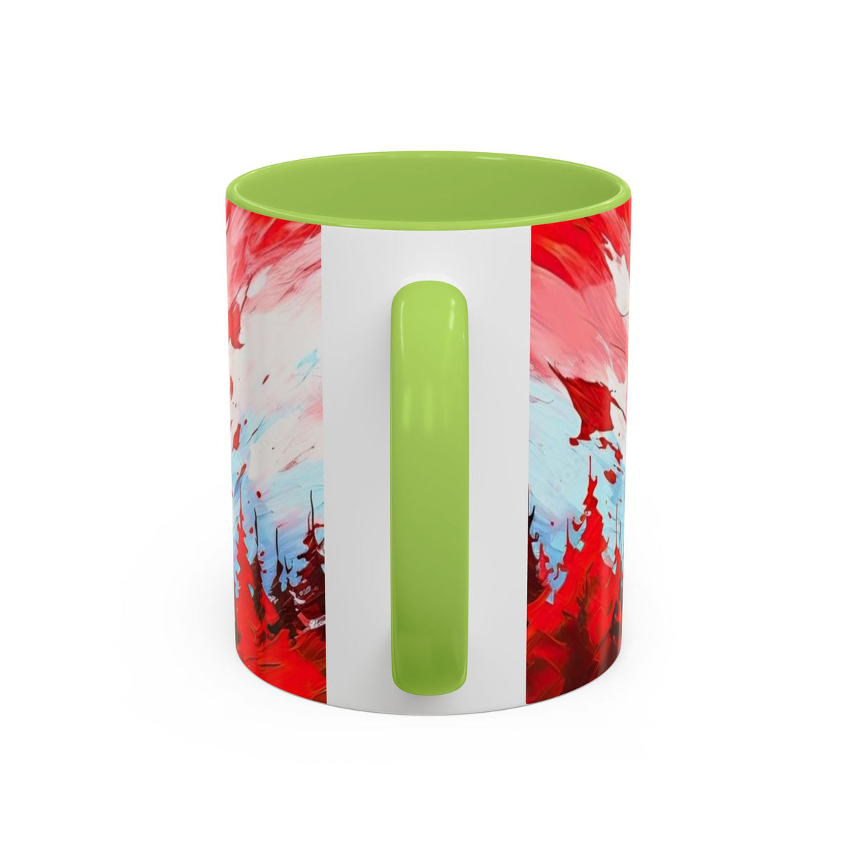 Canadian Maple Leaf Coffee Mug — Red Watercolor Canada Flag Accent Mug (11/15 oz)