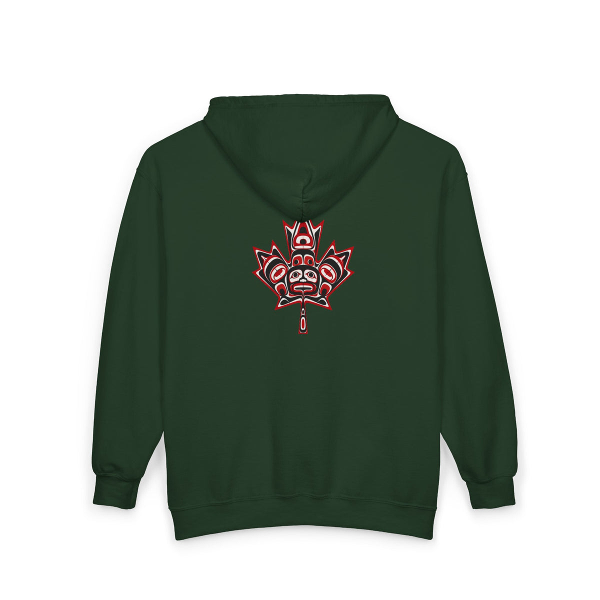Full-Zip Hoodie with Indigenous-Inspired Maple Leaf Graphic