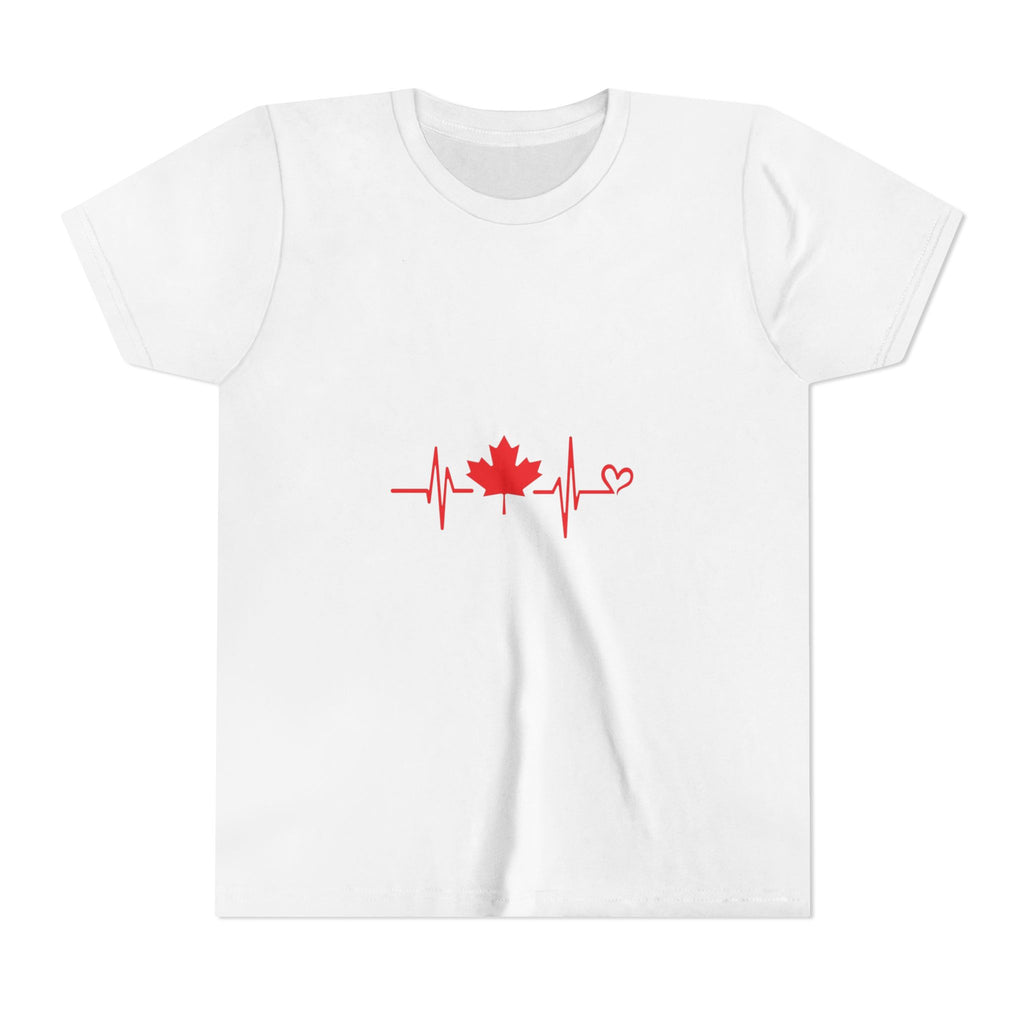 Youth Tee — Red Maple Leaf Heartbeat Canada T-Shirt