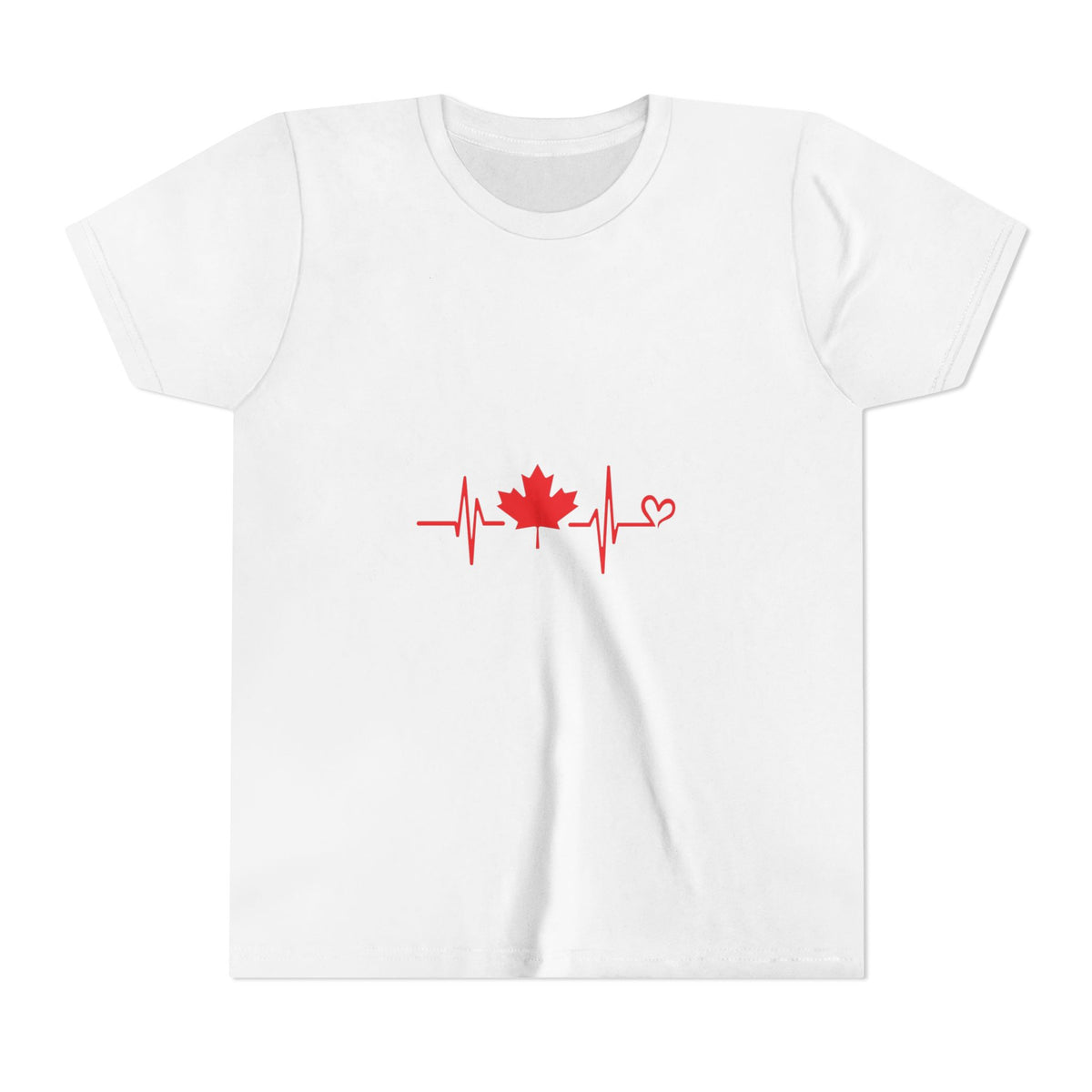 Youth Tee — Red Maple Leaf Heartbeat Canada T-Shirt