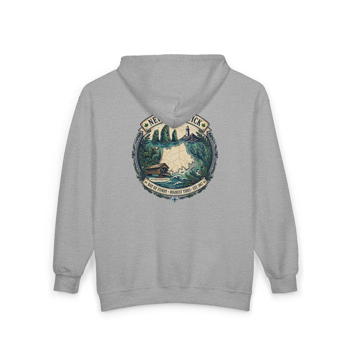 New Brunswick Vintage  Map Hoodie