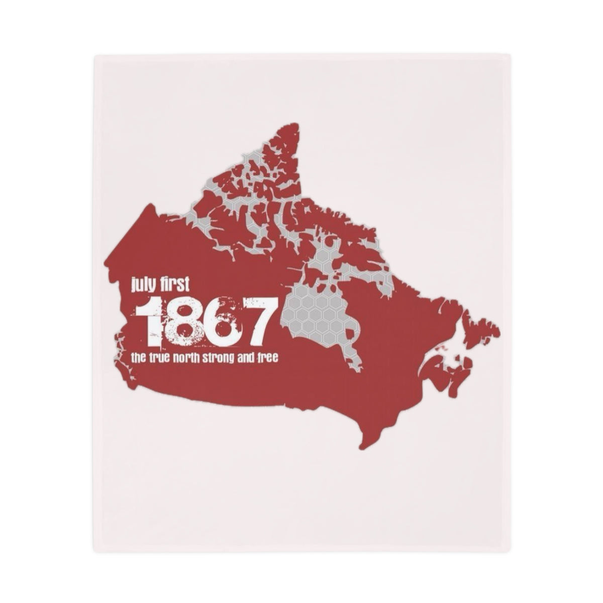 Canada Map Plush Fleece Blanket – 'July First 1867' Confederation Design