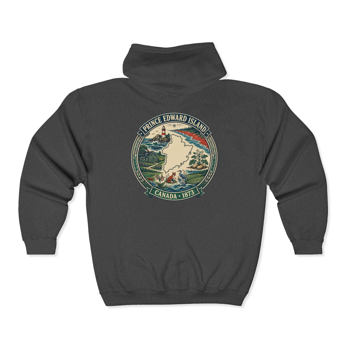 Prince Edward Island Vintage Map Hoodie— Canada 1873 Travel Hoodie