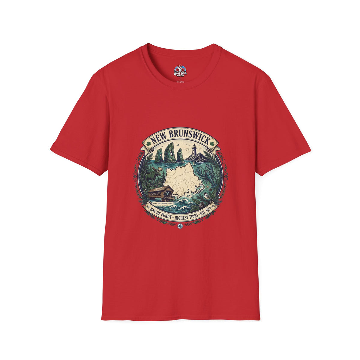 New Brunswick Vintage Map T-Shirt