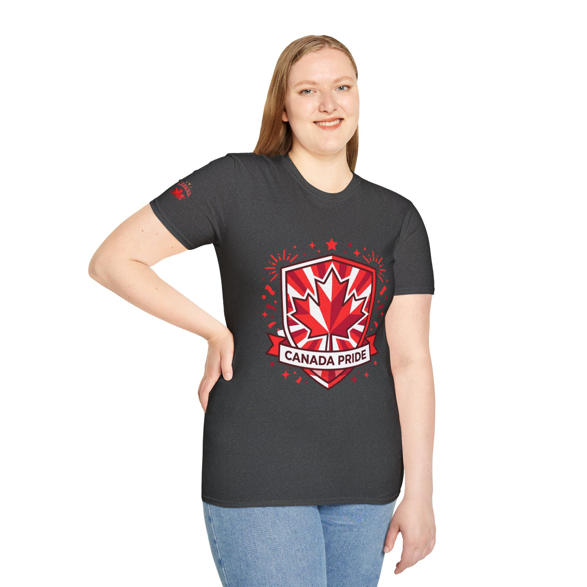 Womens Canada Pride T-Shirt — Red Maple Shield Canada Pride Tee