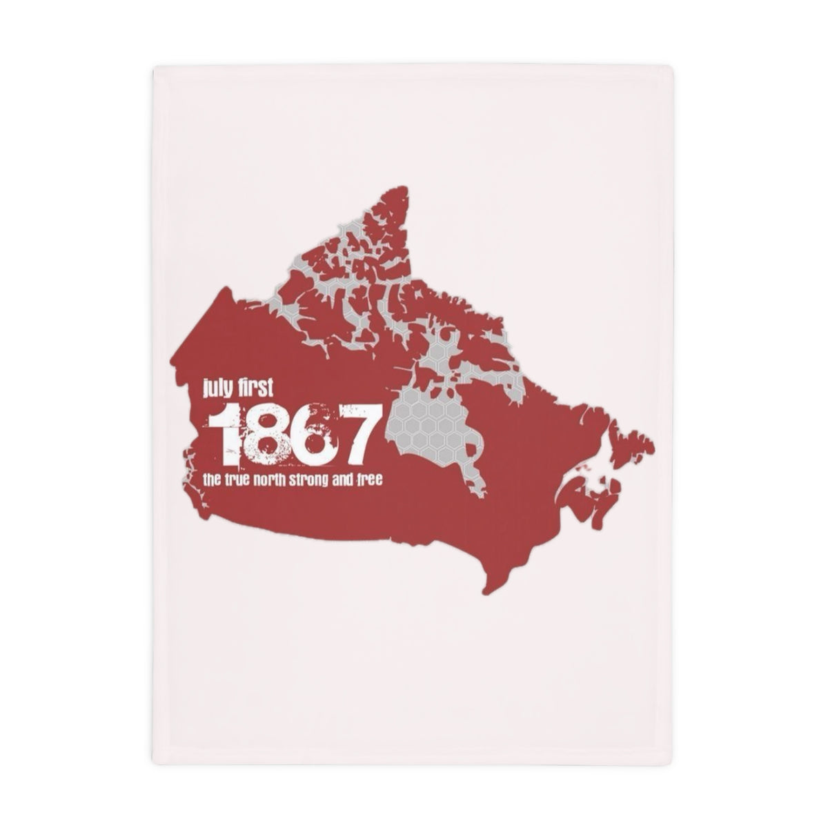 Canada Map Plush Fleece Blanket – 'July First 1867' Confederation Design