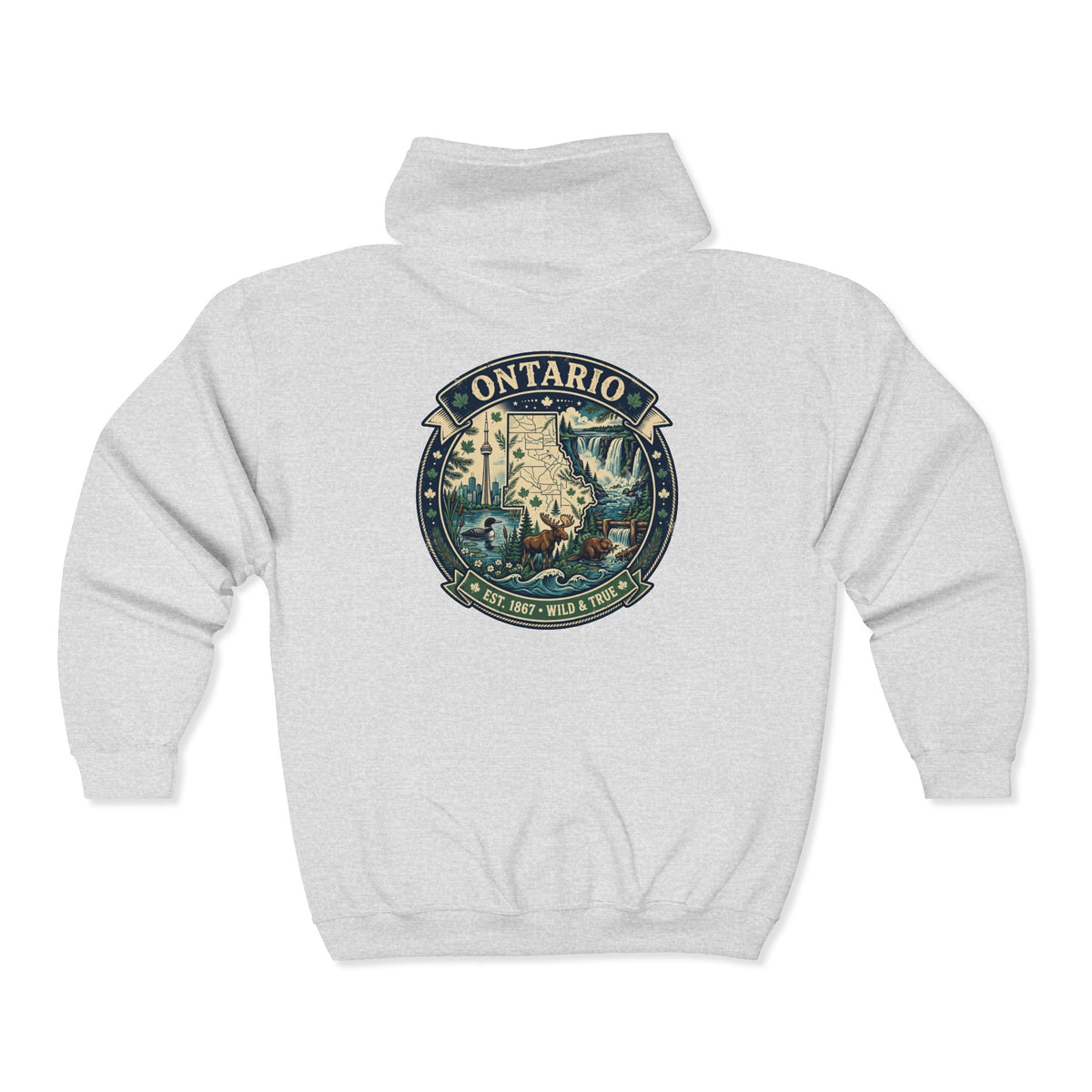 Ontario Vintage Adventure Hoodies — Great Lakes Camping and Wildlife Design