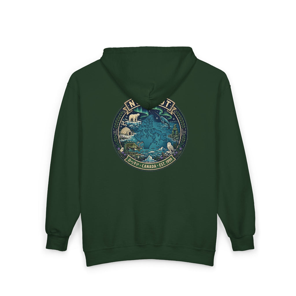 Nunavut Patch Hoodie — Arctic Wildlife and Map Graphic Hoodie
