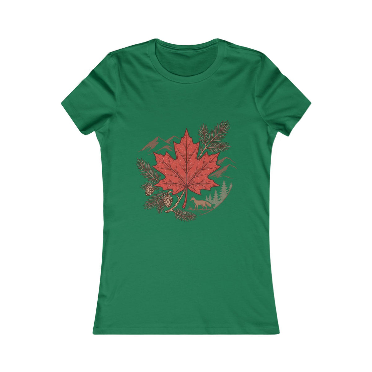 Women's Maple Leaf Nature Tee — Red Leaf Mountain Graphic Shirt