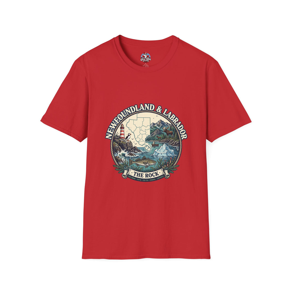 Newfoundland and Labrador 'The Rock' Graphic T-Shirt — Coastal Lighthouse Travel Tee