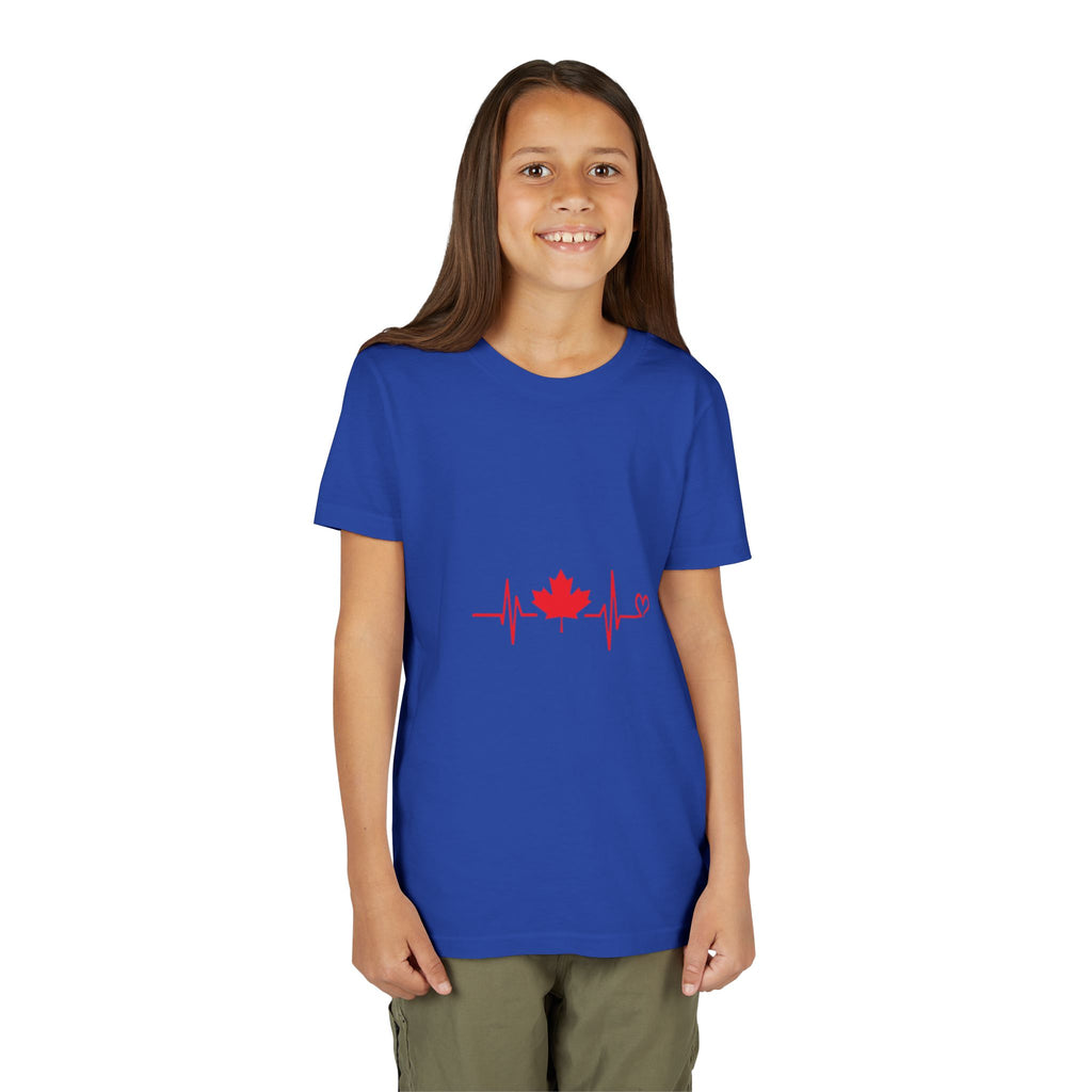 Youth Tee — Red Maple Leaf Heartbeat Canada T-Shirt