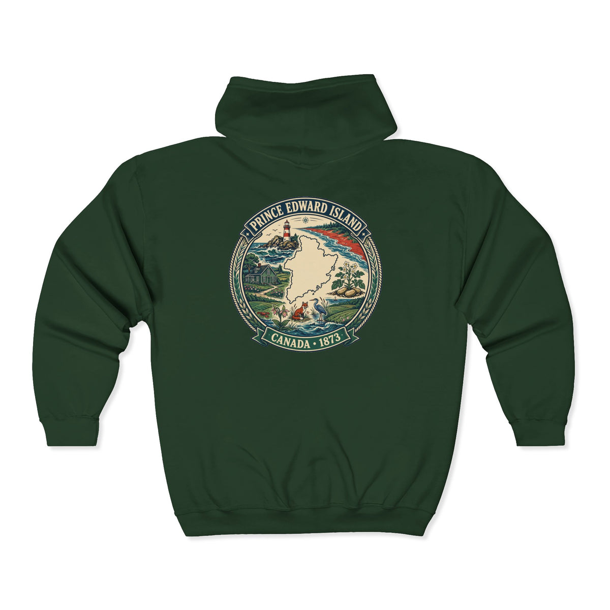 Prince Edward Island Vintage Map Hoodie— Canada 1873 Travel Hoodie