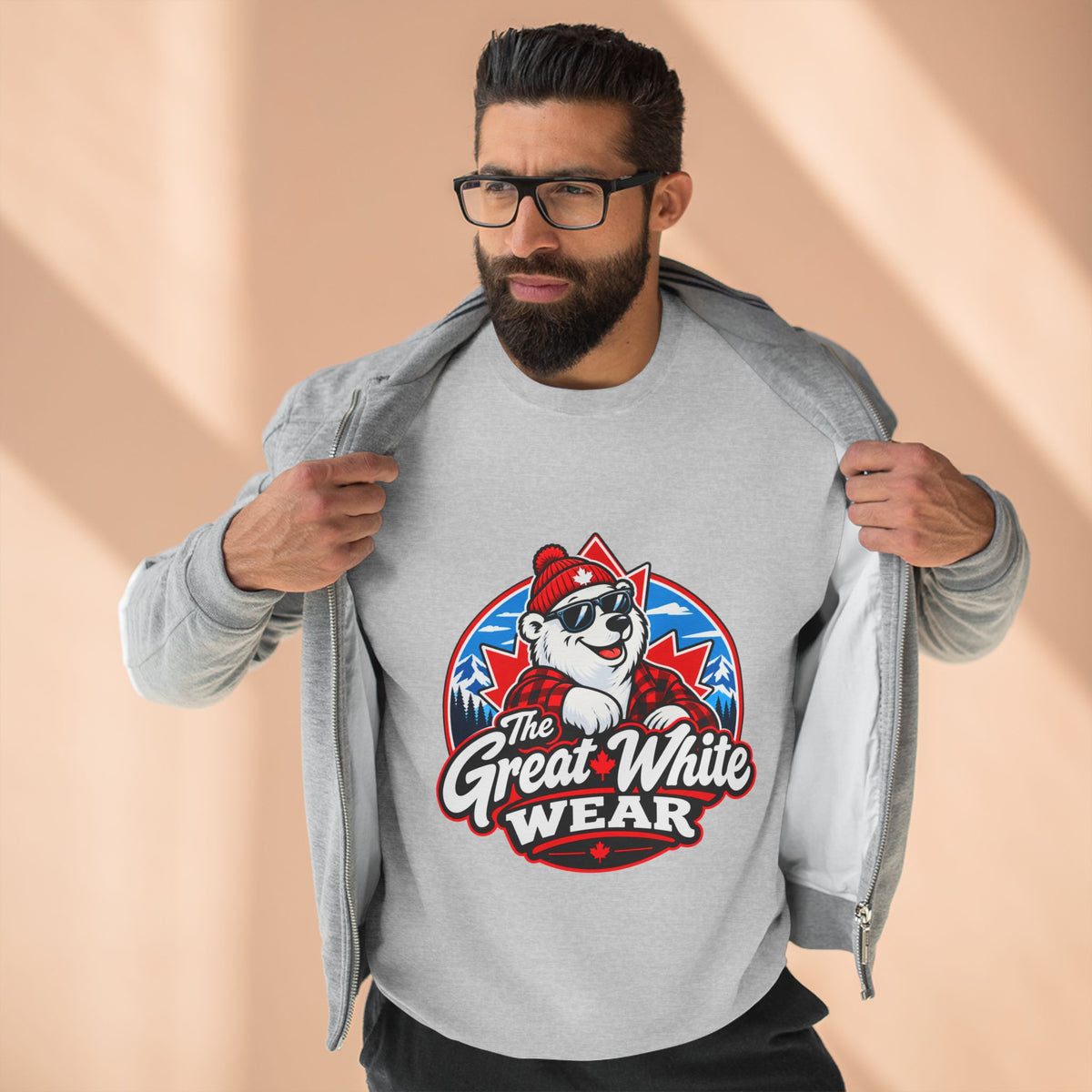 Great White Wear Polar Bear Mens Graphic Sweater