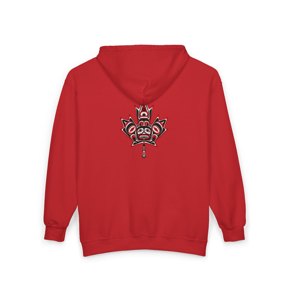 Full-Zip Hoodie with Indigenous-Inspired Maple Leaf Graphic