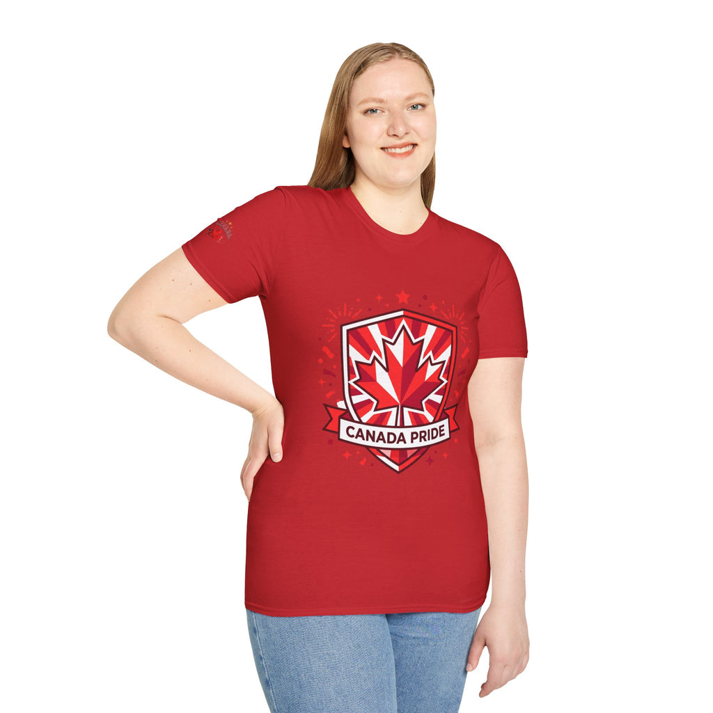 Womens Canada Pride T-Shirt — Red Maple Shield Canada Pride Tee