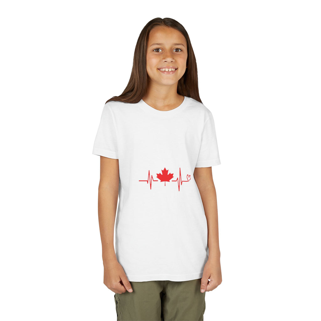 Youth Tee — Red Maple Leaf Heartbeat Canada T-Shirt