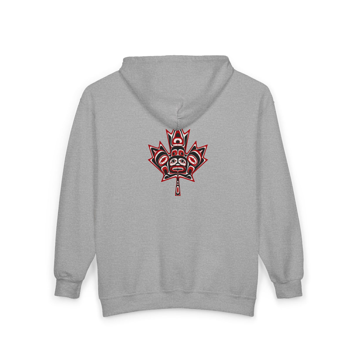 Full-Zip Hoodie with Indigenous-Inspired Maple Leaf Graphic