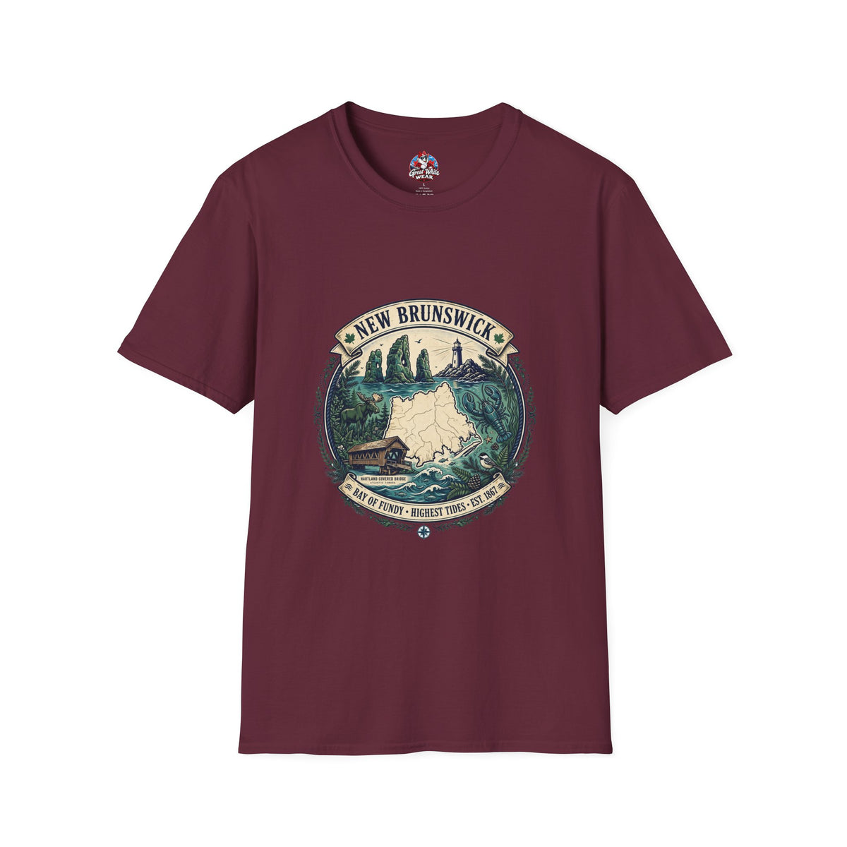 New Brunswick Vintage Map T-Shirt