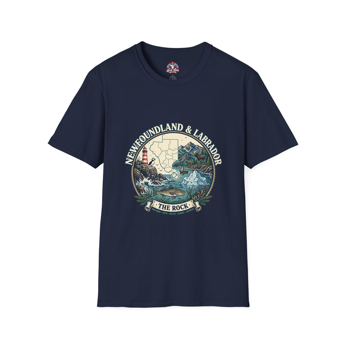 Newfoundland and Labrador 'The Rock' Graphic T-Shirt — Coastal Lighthouse Travel Tee