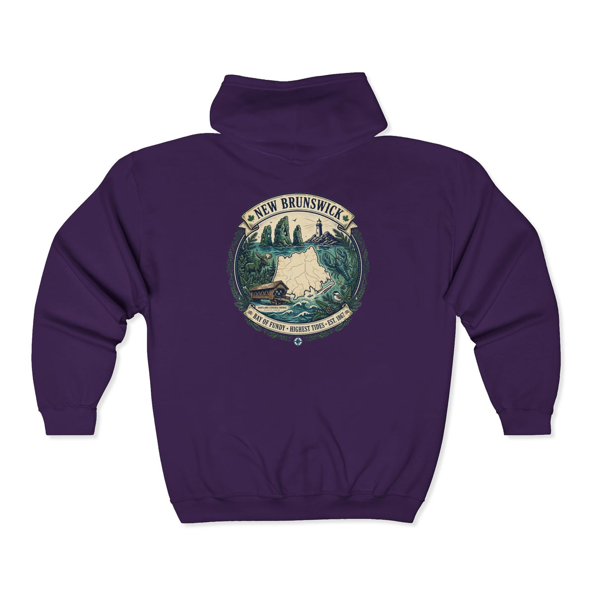 New Brunswick Vintage  Map Hoodie