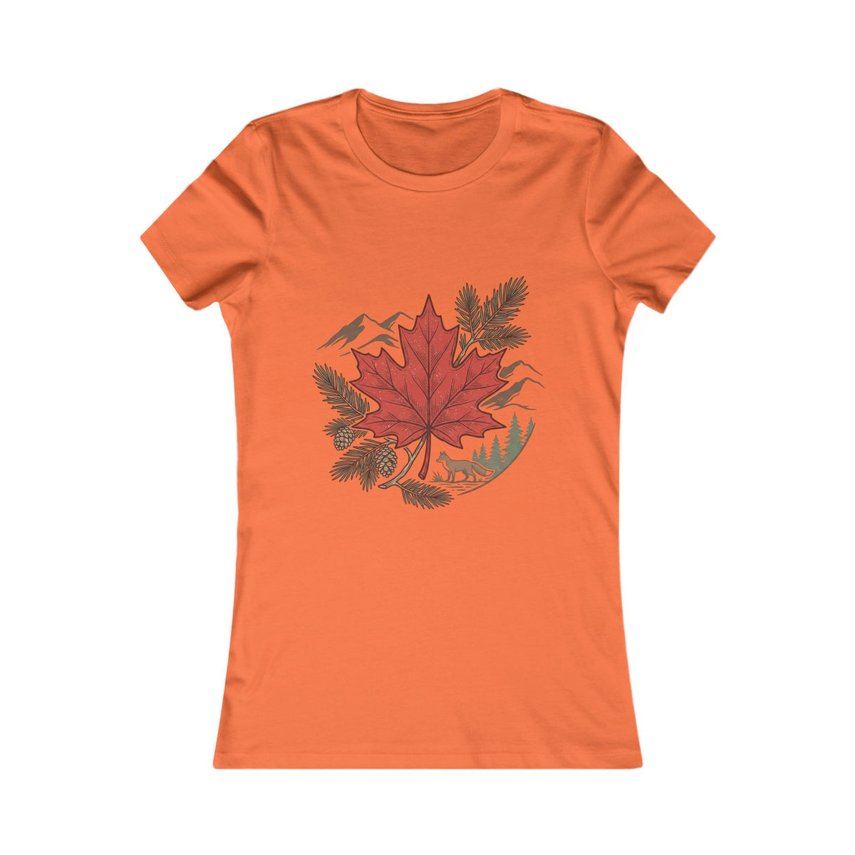 Women's Maple Leaf Nature Tee — Red Leaf Mountain Graphic Shirt
