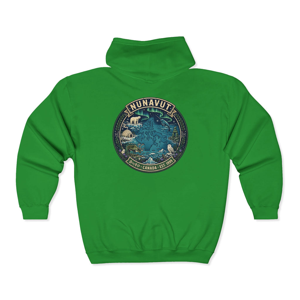 Nunavut Patch Hoodie — Arctic Wildlife and Map Graphic Hoodie