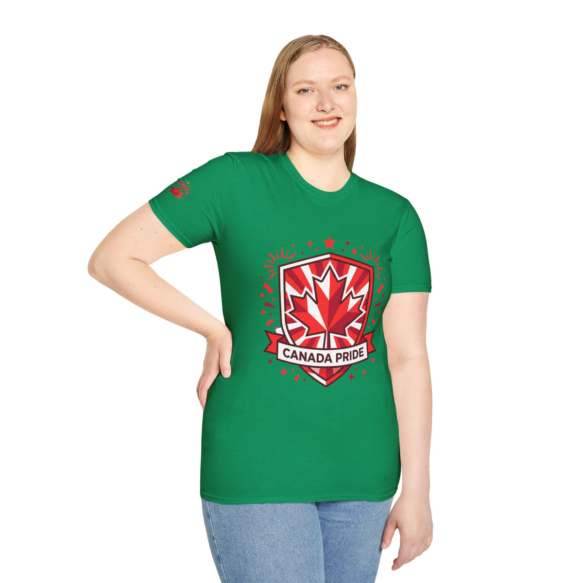 Womens Canada Pride T-Shirt — Red Maple Shield Canada Pride Tee