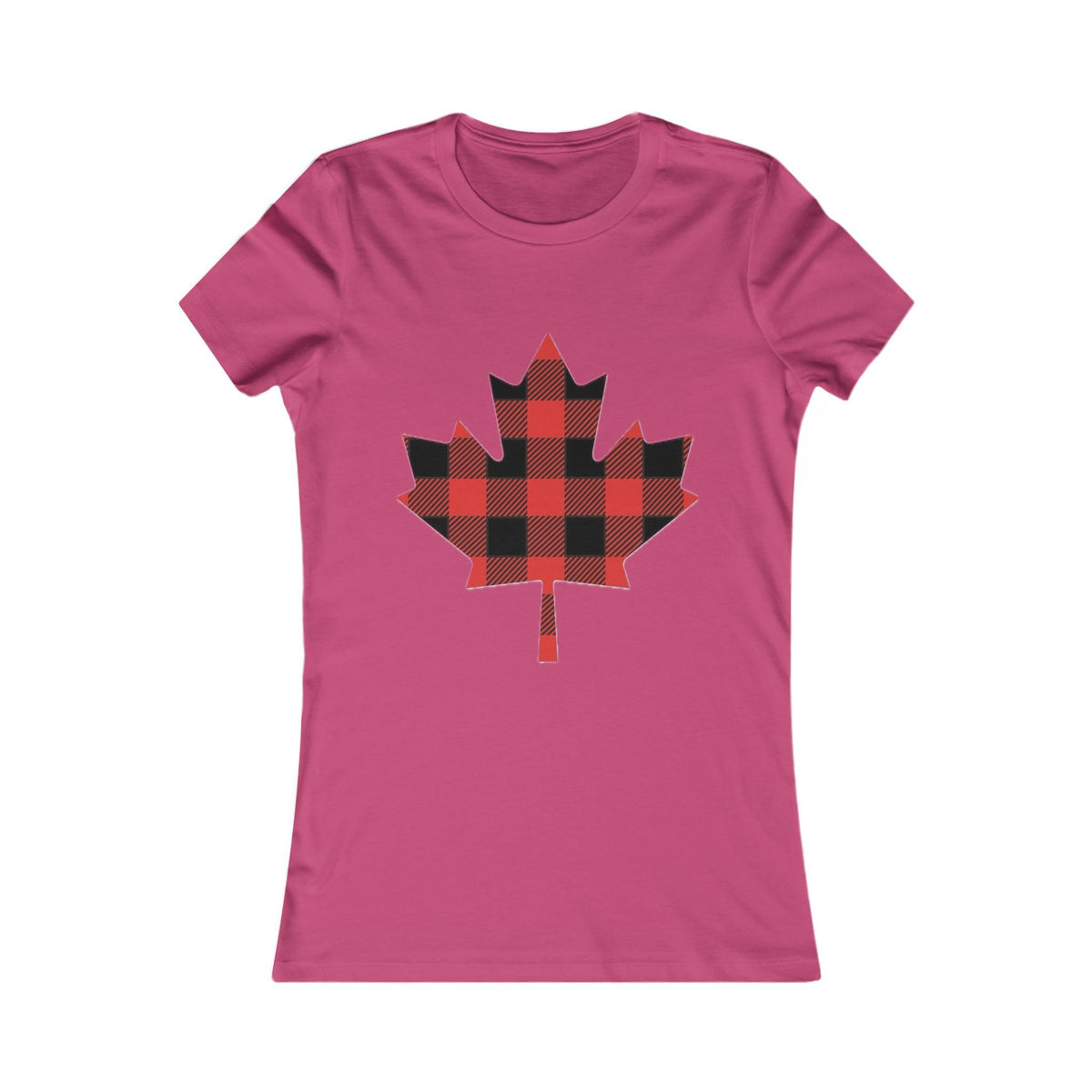 Women's Buffalo Plaid Maple Leaf Tee