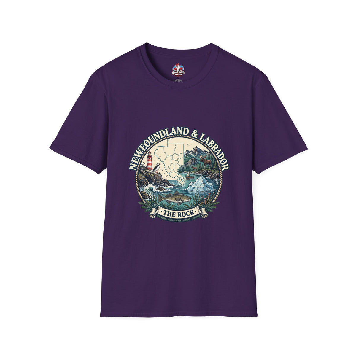 Newfoundland and Labrador 'The Rock' Graphic T-Shirt — Coastal Lighthouse Travel Tee