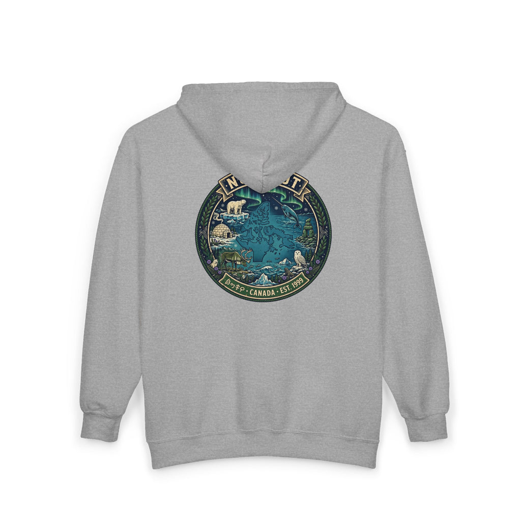 Nunavut Patch Hoodie — Arctic Wildlife and Map Graphic Hoodie