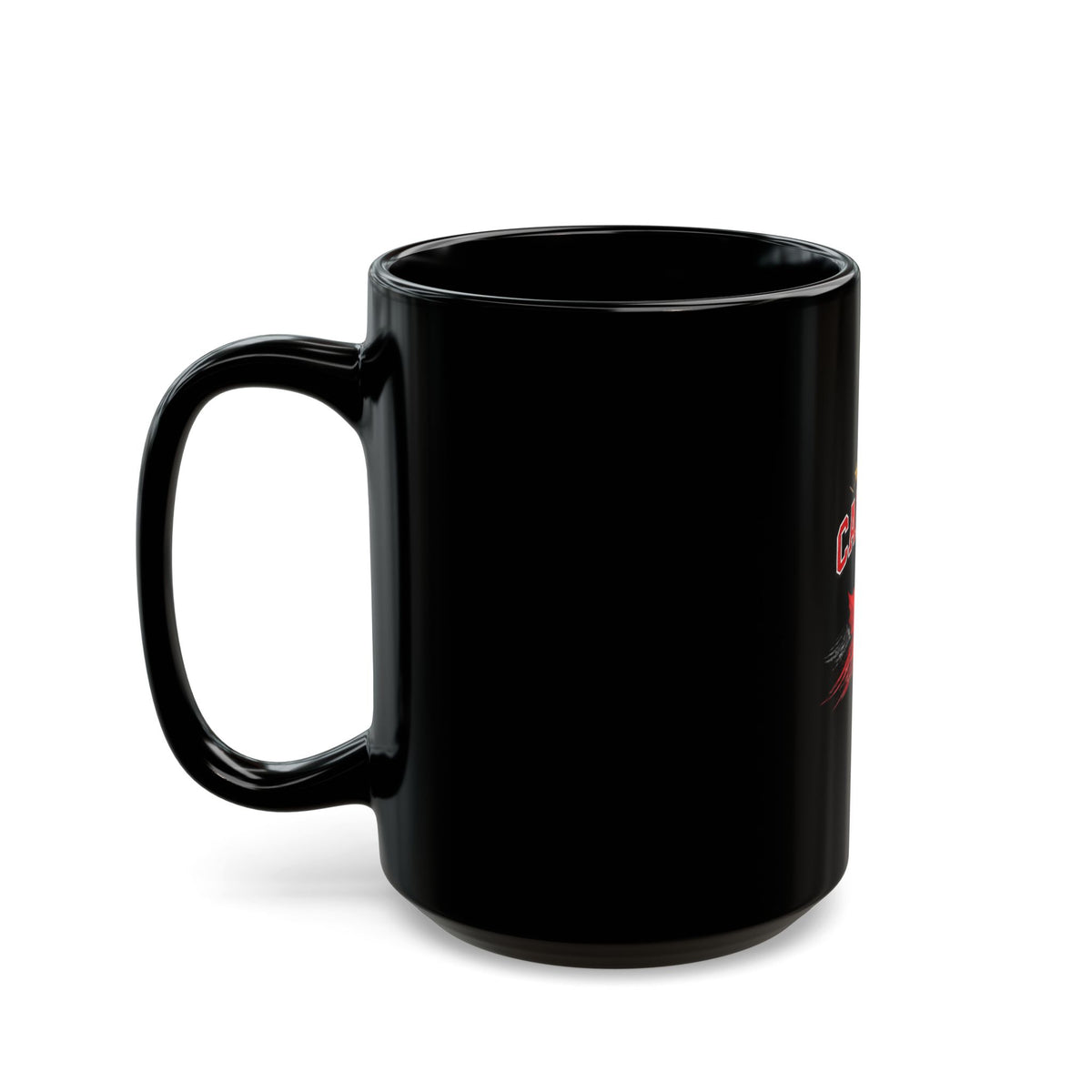 Canada Maple Leaf Black Mug — Vintage Red Leaf Coffee Cup (11oz/15oz)