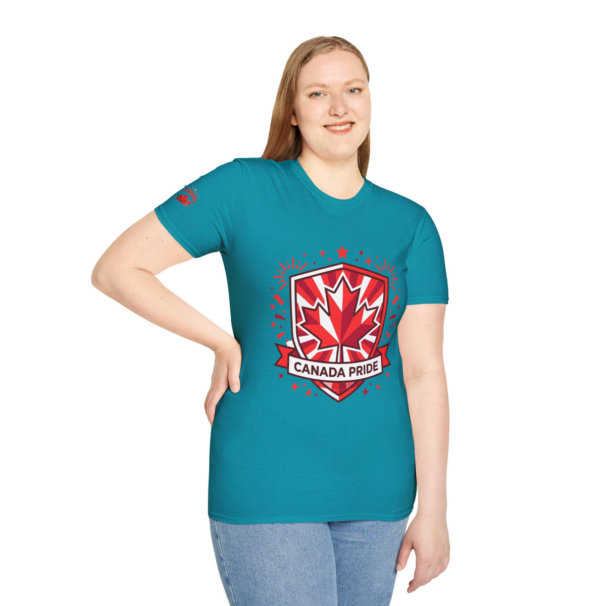 Womens Canada Pride T-Shirt — Red Maple Shield Canada Pride Tee