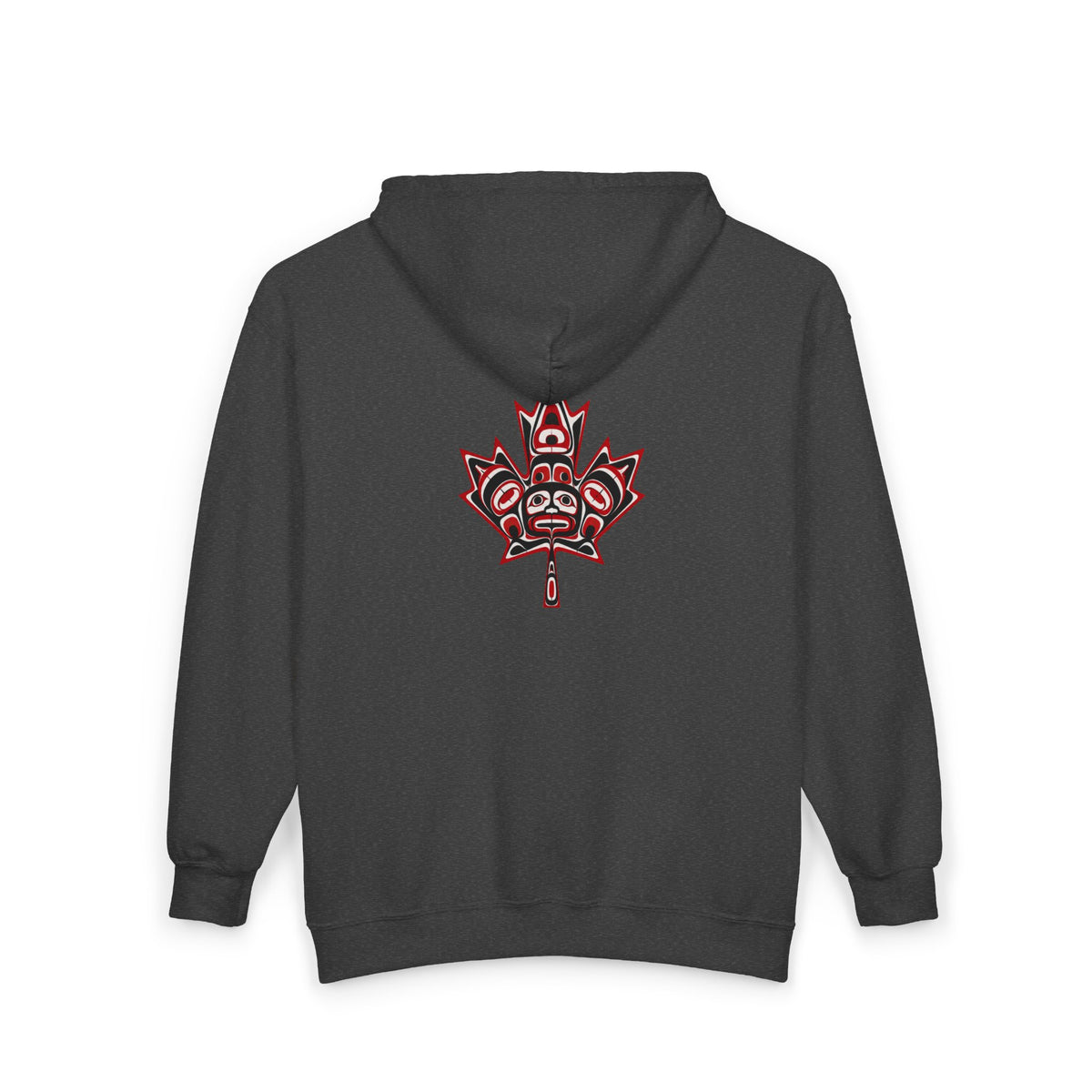 Full-Zip Hoodie with Indigenous-Inspired Maple Leaf Graphic
