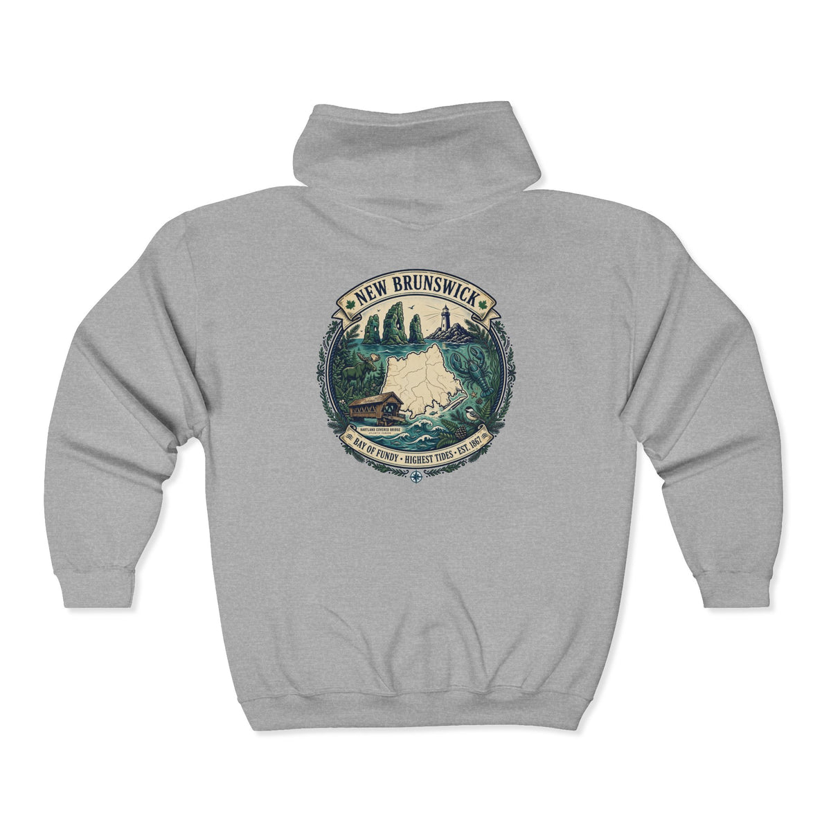 New Brunswick Vintage  Map Hoodie