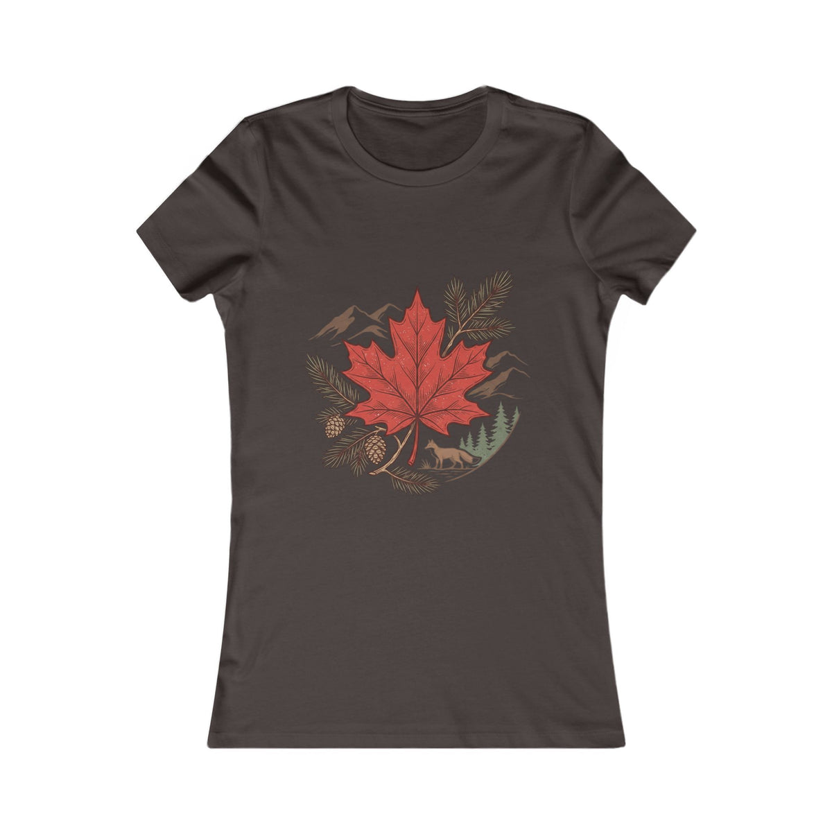 Women's Maple Leaf Nature Tee — Red Leaf Mountain Graphic Shirt