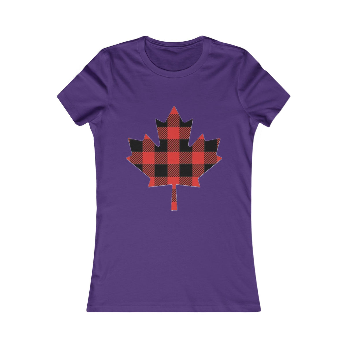 Women's Buffalo Plaid Maple Leaf Tee
