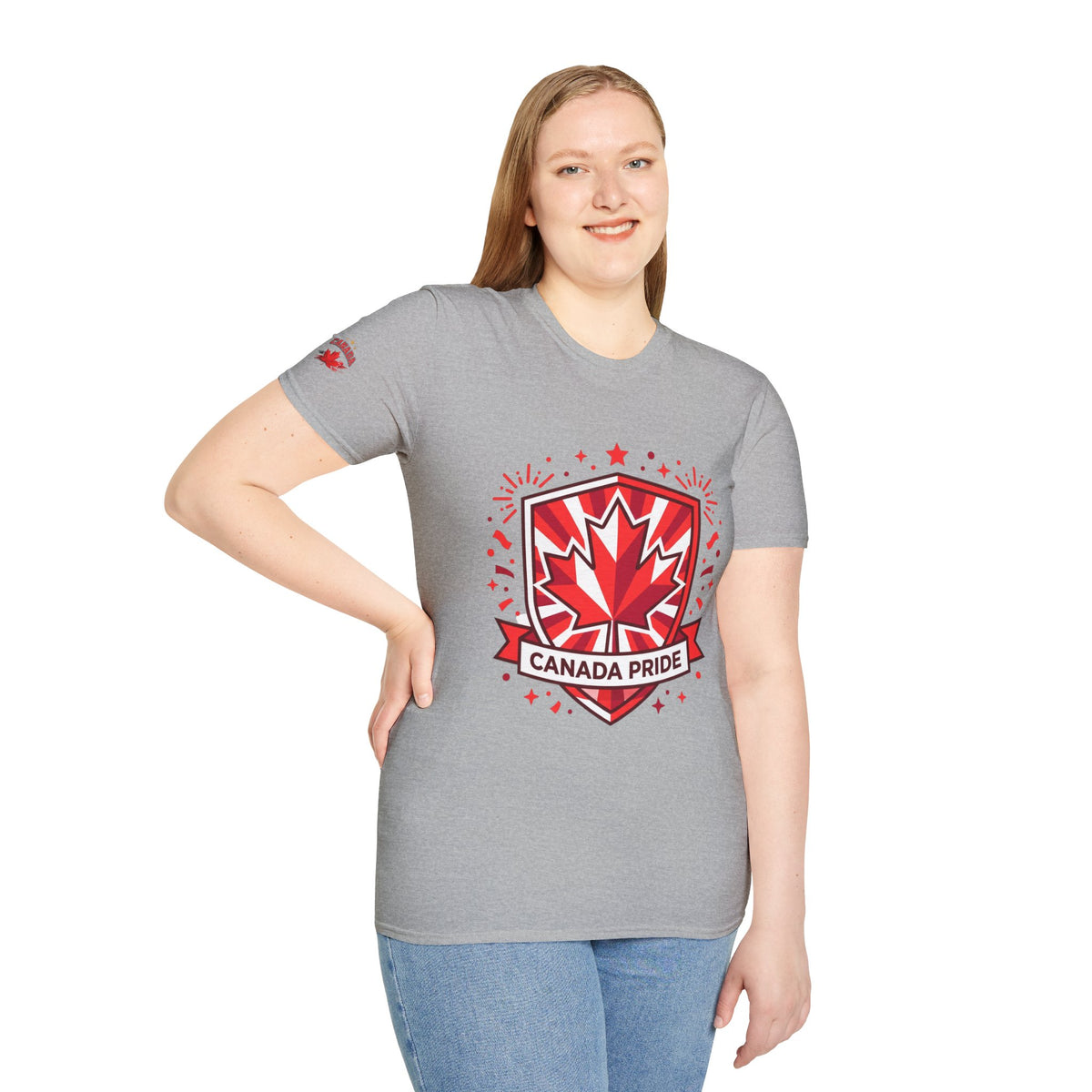 Womens Canada Pride T-Shirt — Red Maple Shield Canada Pride Tee