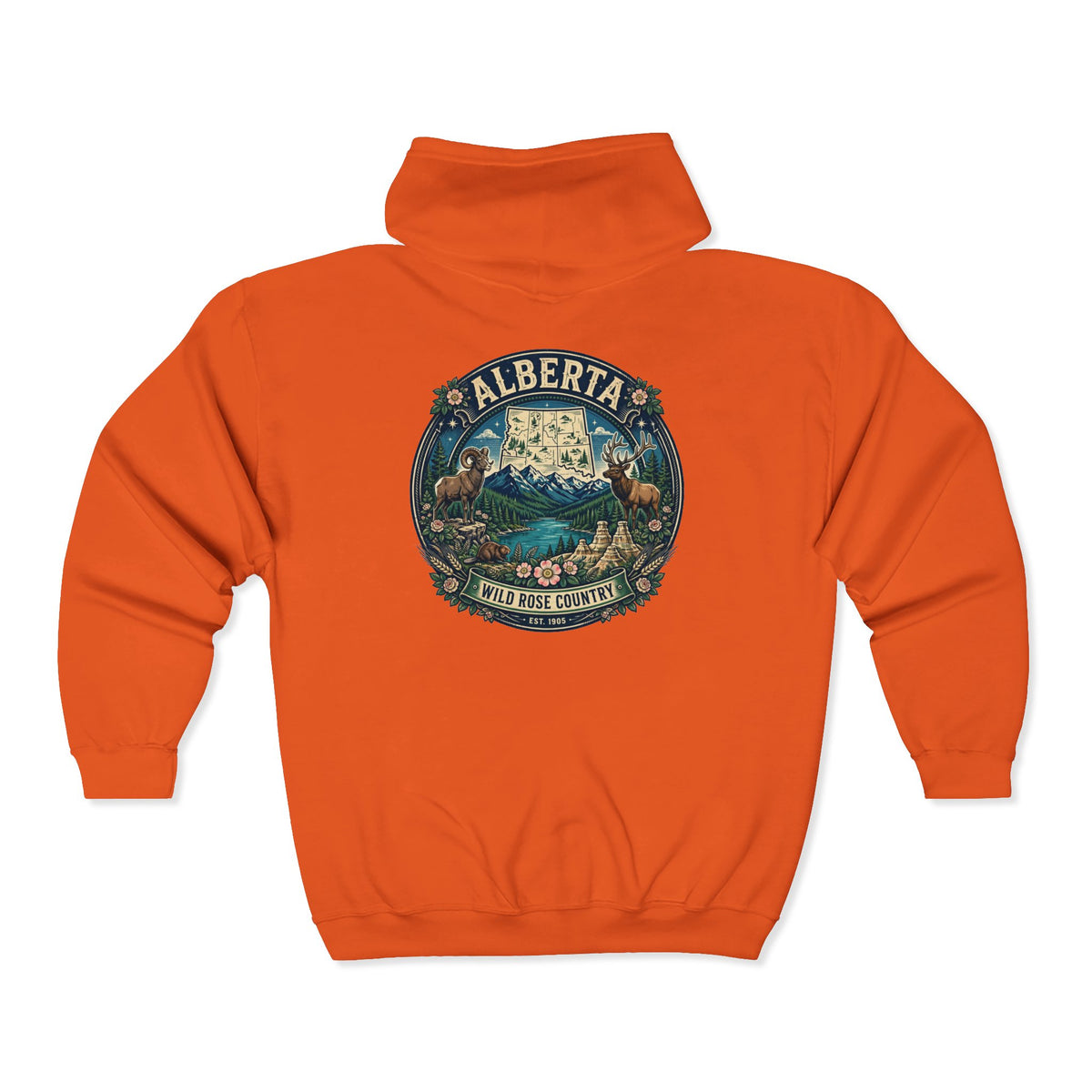 Alberta Vintage Nature Hoodie — Wild Rose Country