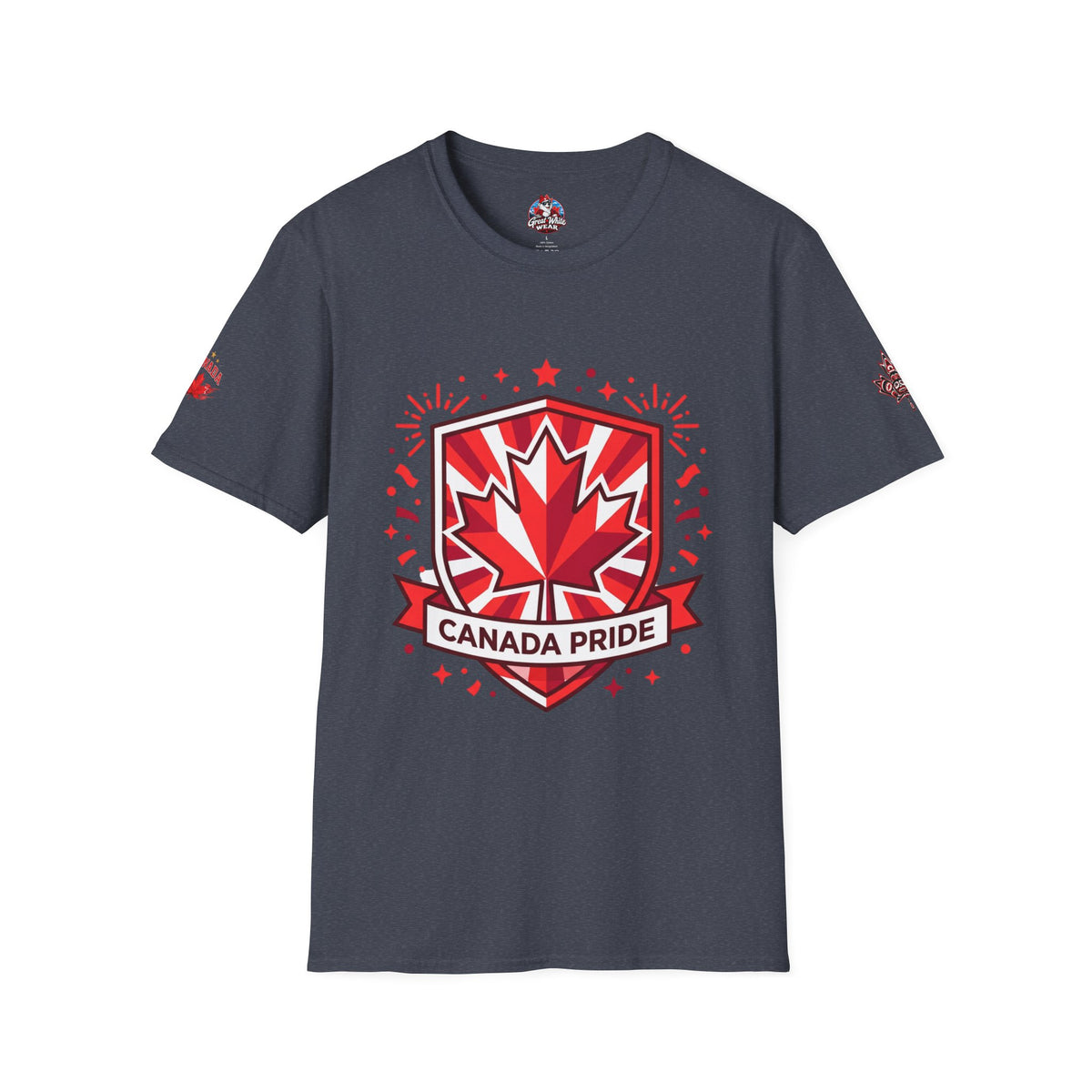 Mens Canada Pride T-Shirt — Red Maple Shield Design