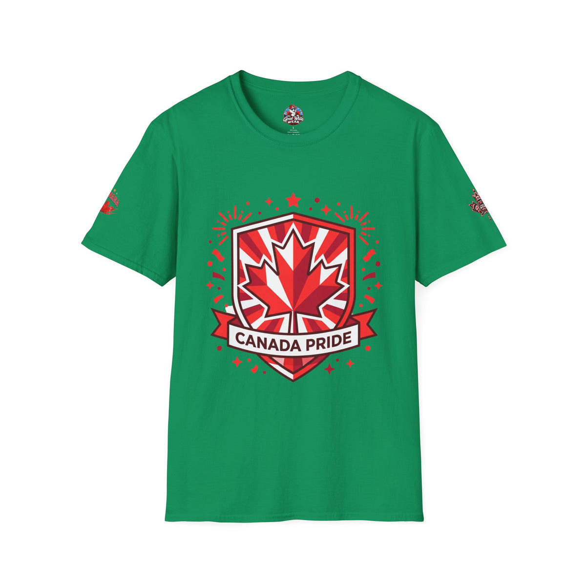 Mens Canada Pride T-Shirt — Red Maple Shield Design