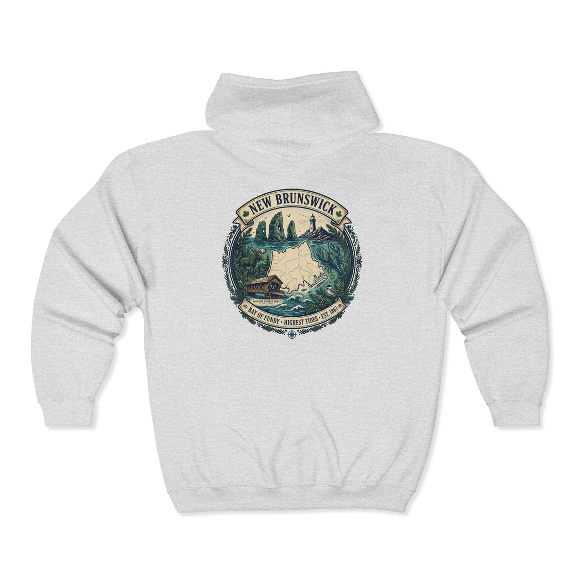 New Brunswick Vintage  Map Hoodie