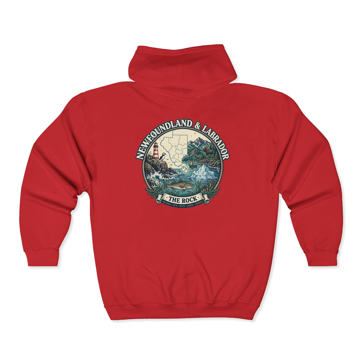 Newfoundland and Labrador 'The Rock' Graphic Hoodie — Coastal Lighthouse Travel Hoodie