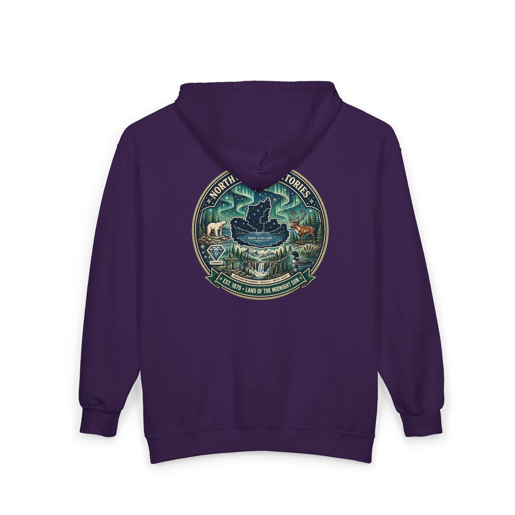 Northwest Territories Scenic Hoodie — Aurora, Moose and Wilderness Badge