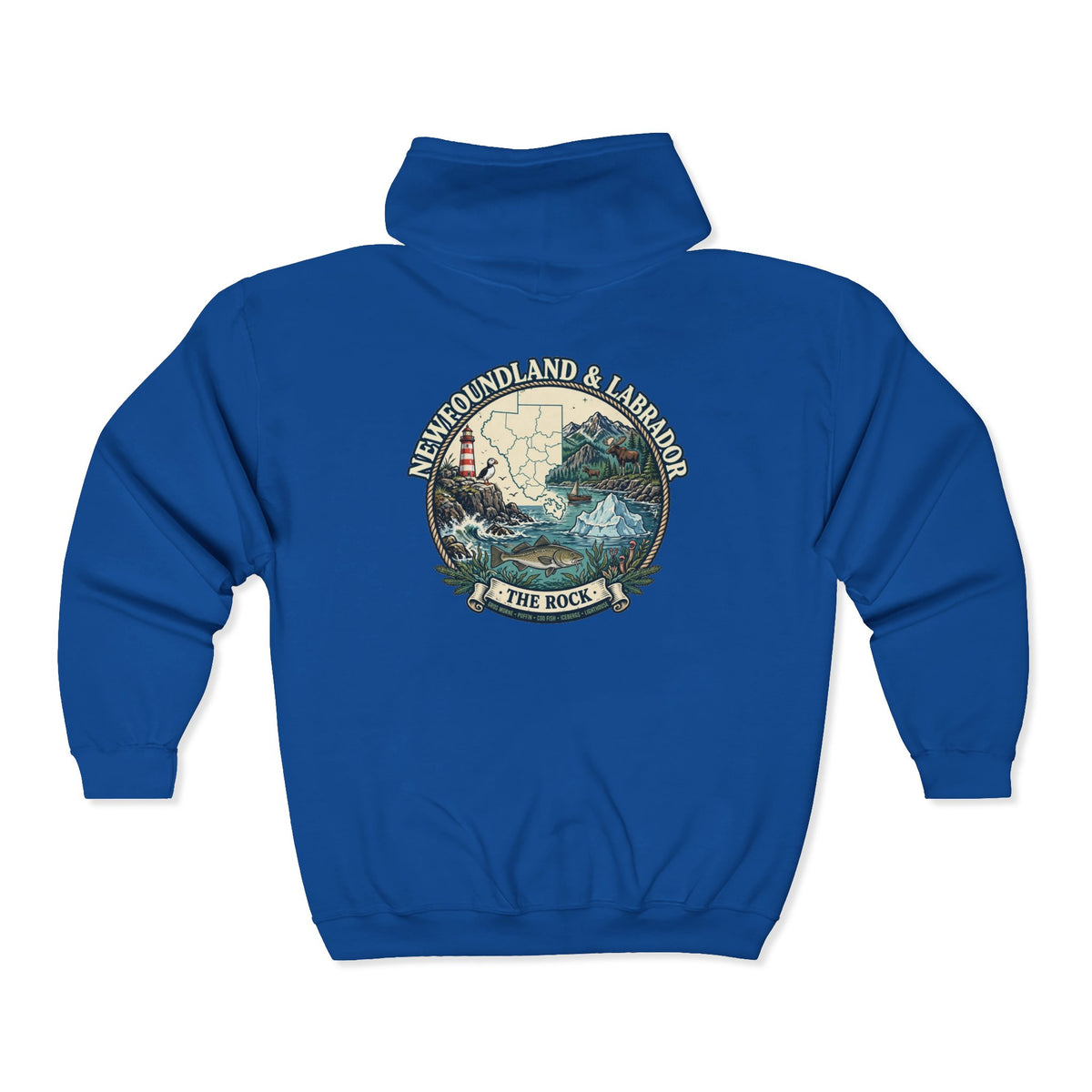 Newfoundland and Labrador 'The Rock' Graphic Hoodie — Coastal Lighthouse Travel Hoodie