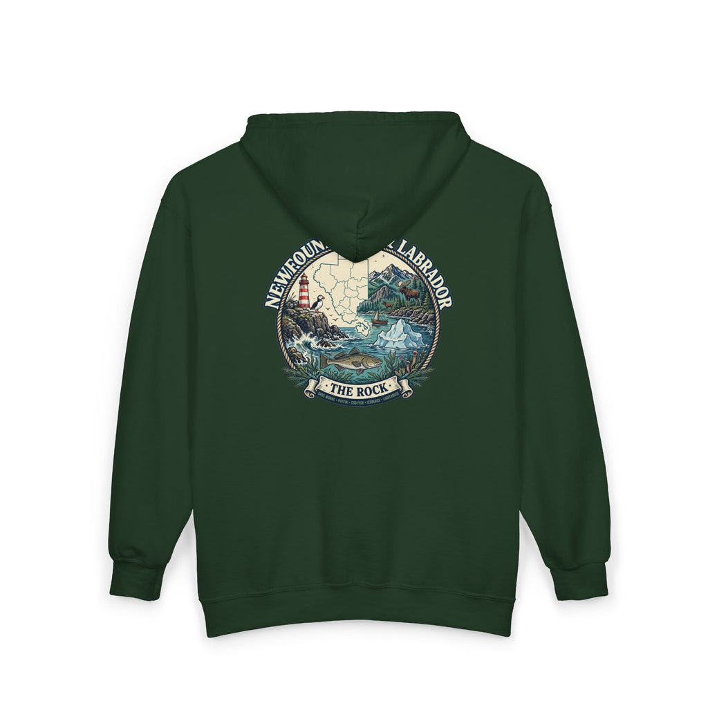 Newfoundland and Labrador 'The Rock' Graphic Hoodie — Coastal Lighthouse Travel Hoodie