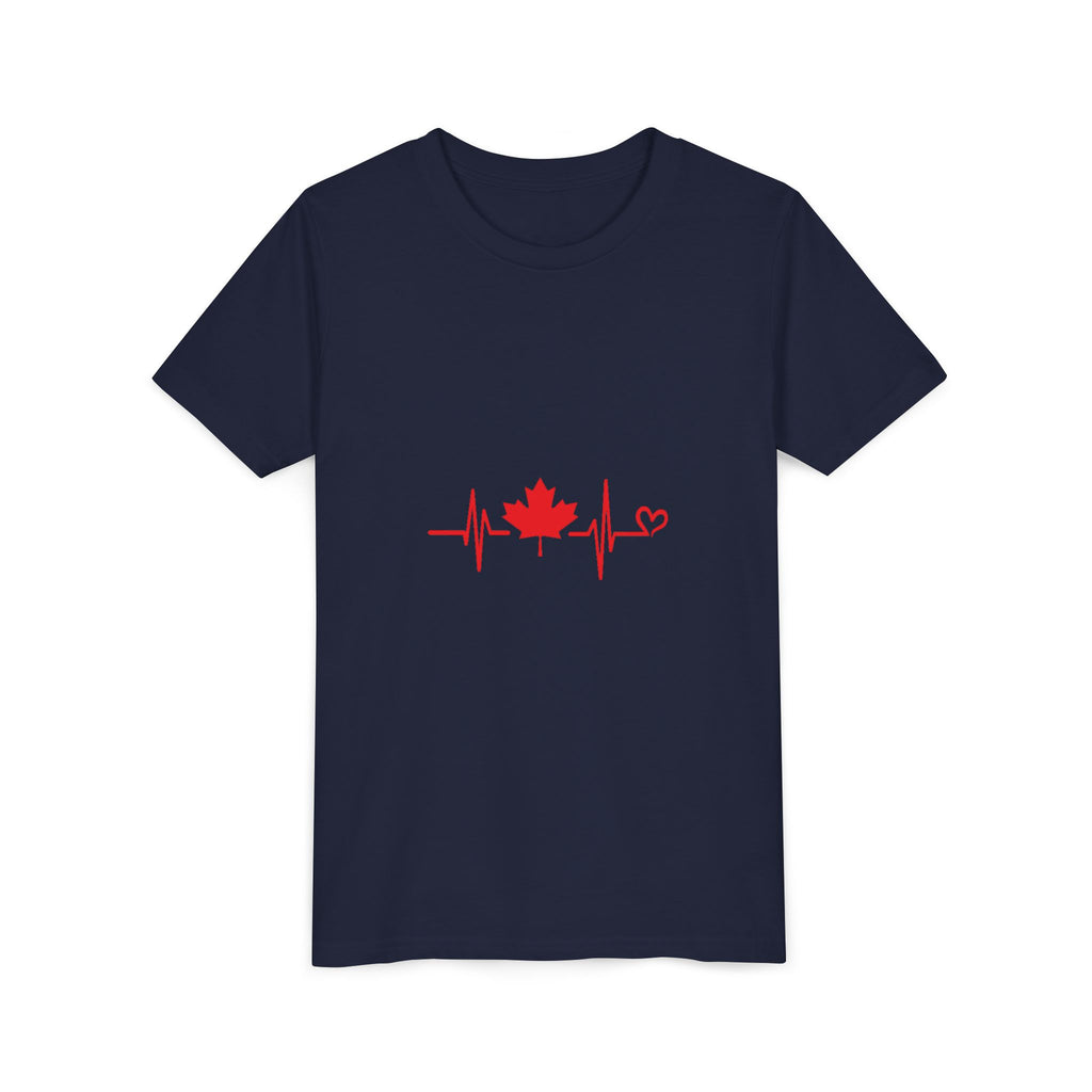 Youth Tee — Red Maple Leaf Heartbeat Canada T-Shirt