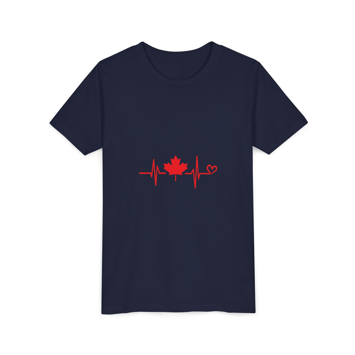 Youth Tee — Red Maple Leaf Heartbeat Canada T-Shirt