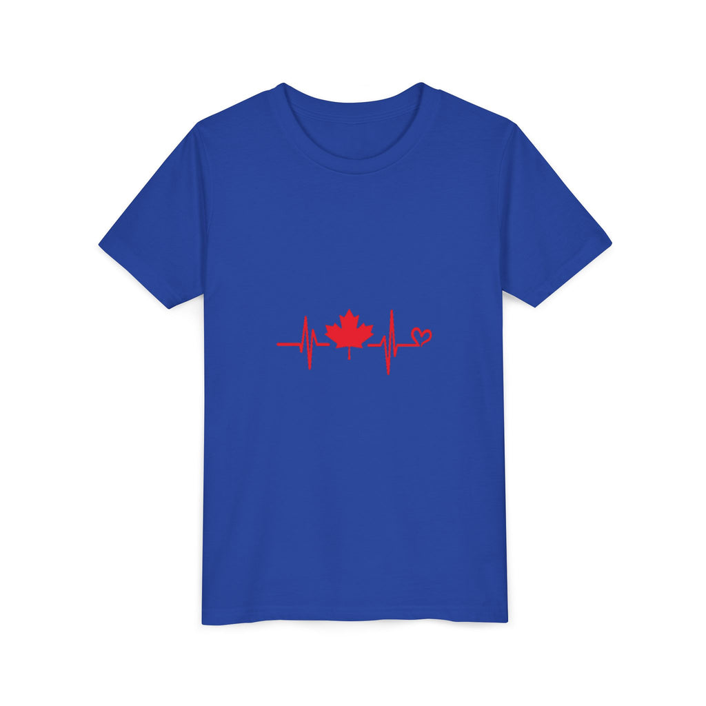 Youth Tee — Red Maple Leaf Heartbeat Canada T-Shirt